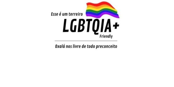 Selo da campanha "Terreiro LGBTQIA+ friendly". Caminhos do Axé.